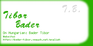 tibor bader business card